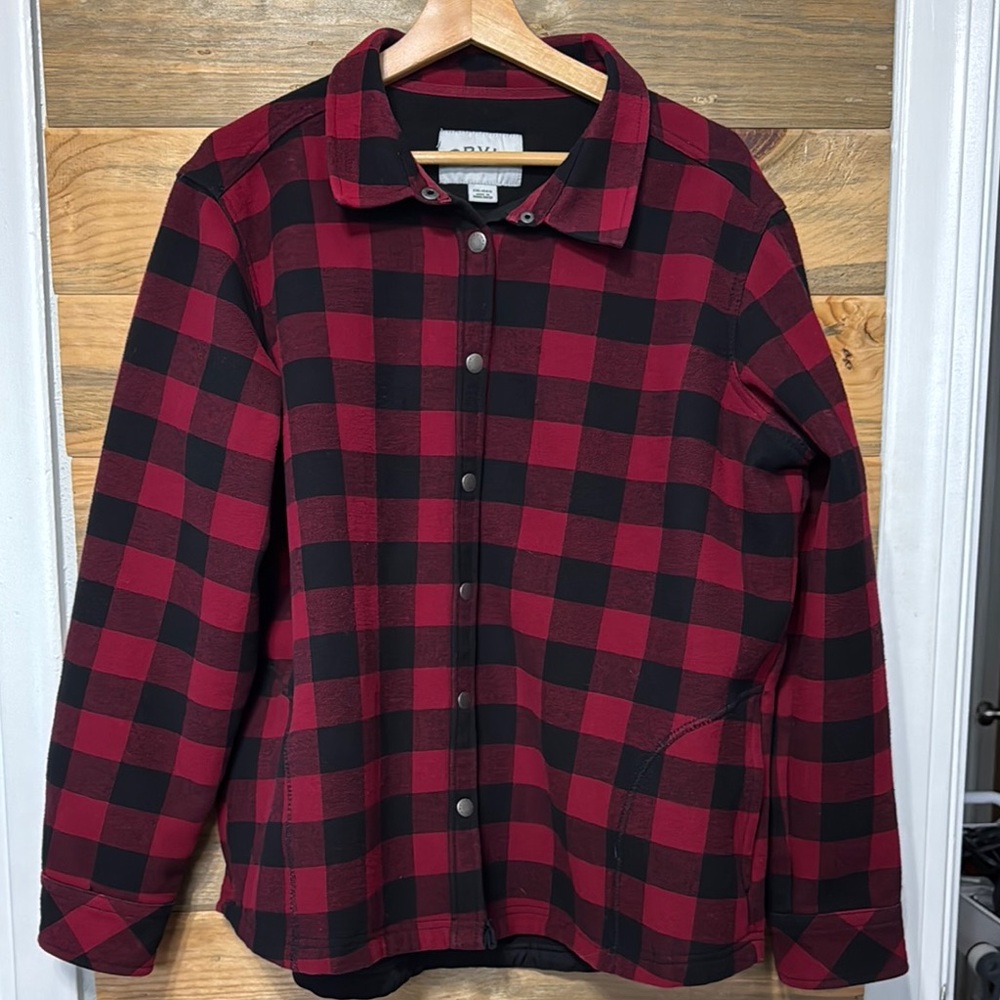 Orvis Women's Long Sleeve Red‎ and Black Buffalo Checked Plus Size Jacket XXL